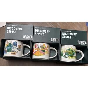 Universal Studios Starbucks 2024 Wicked Discovery Series Set of 3 Mugs 14 oz